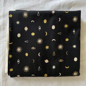 4.25 yd - Figo - Celestial Cosmic - Metallic Black - Fabric
